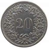 Швейцария 20 раппен 1920 г.