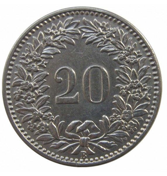 Швейцария 20 раппен 1920 г.