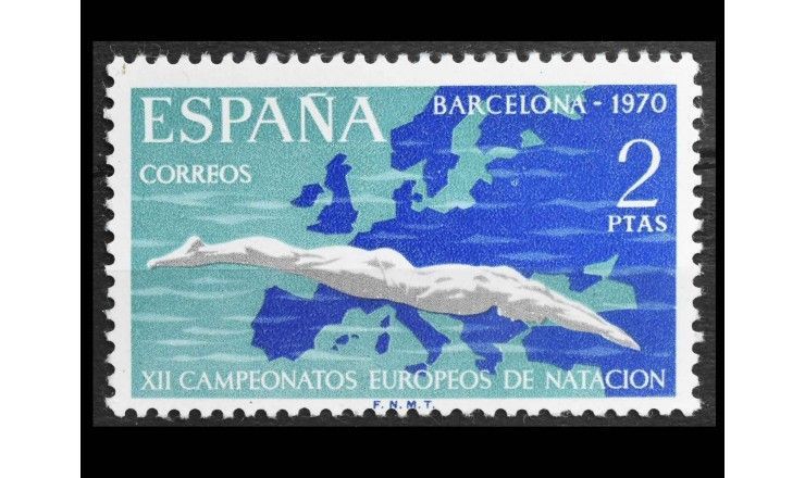 Испания 1970 г. "Чемпионат Европы по плаванию, Барселона"