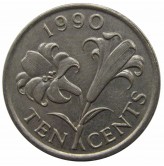 Бермудские о-ва 10 центов 1990 г.