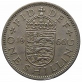 Великобритания 1 шиллинг 1966 г. (Английский тип)