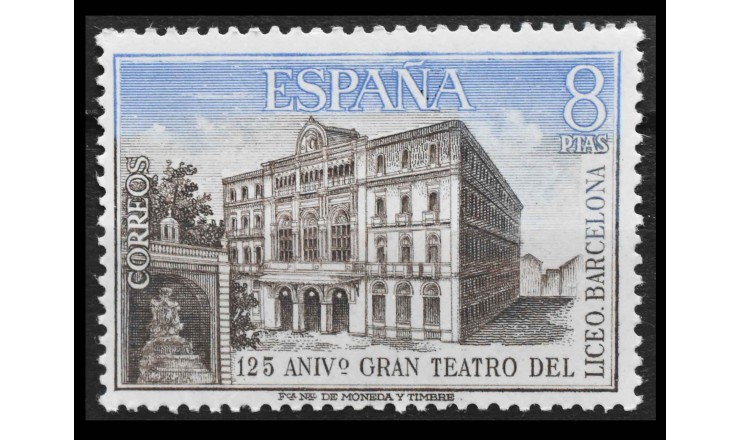 Испания 1972 г. "125-летие театра «Гран-Лисеу», Барселона"