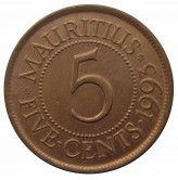 Маврикий 5 центов 1993 г.