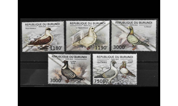 Бурунди 2012 г. "Породы домашних голубей"