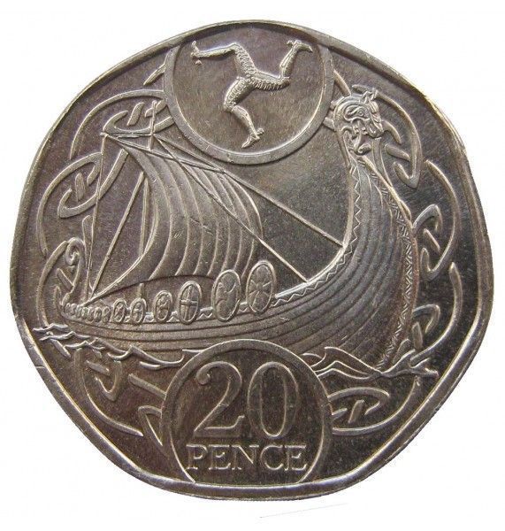 Остров Мэн 20 пенсов 2020 г.
