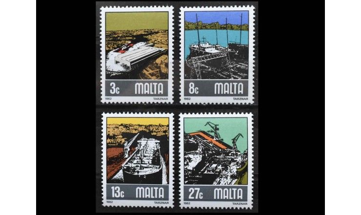 Мальта 1982 г. "Судостроительная промышленность"
