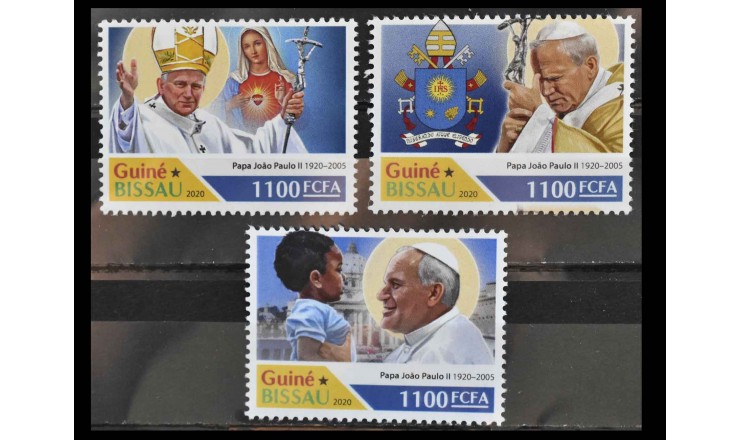 Гвинея-Бисау 2020 г. "100-летие со дня рождения Папы Иоанна Павла II" Гвинея-Бисау 2020 г. "100-летие со дня рождения Папы Иоанна Павла II"