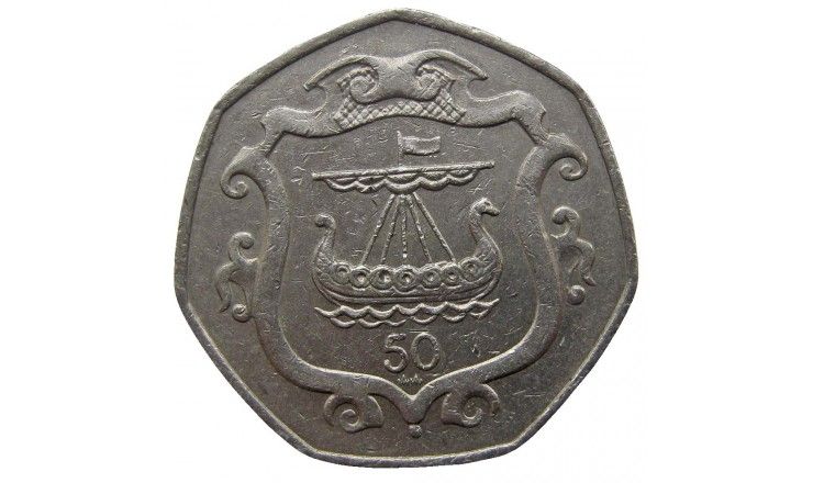 Остров Мэн 50 пенсов 1984 г. AA