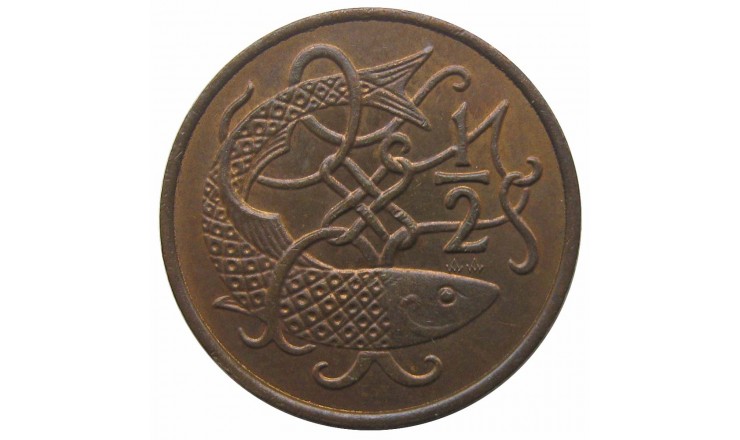 Остров Мэн 1/2 пенни 1983 г. АА Остров Мэн 1/2 пенни 1983 г. АА