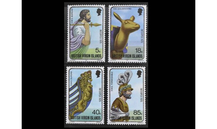 Британские Виргинские острова 1975 г. "Носовые фигуры кораблей"