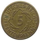 Германия 5 пфеннигов (renten) 1924 г. A