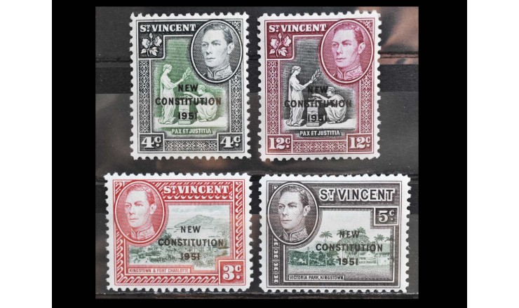 Сент-Винсент и Гренадины 1951 г. "Король Георг VI" (надпечатка)