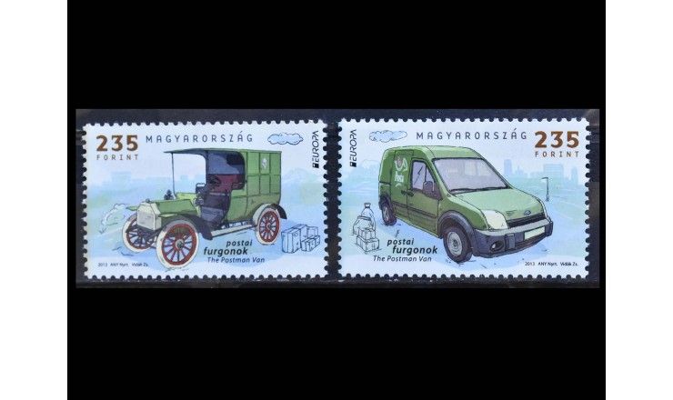 Венгрия 2013 г. "Европа: Почтовые автомобили"