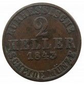 Гессен-Кассель 2 геллера 1843 г.
