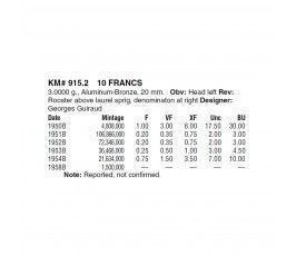 Франция 10 франков 1953 г. B
