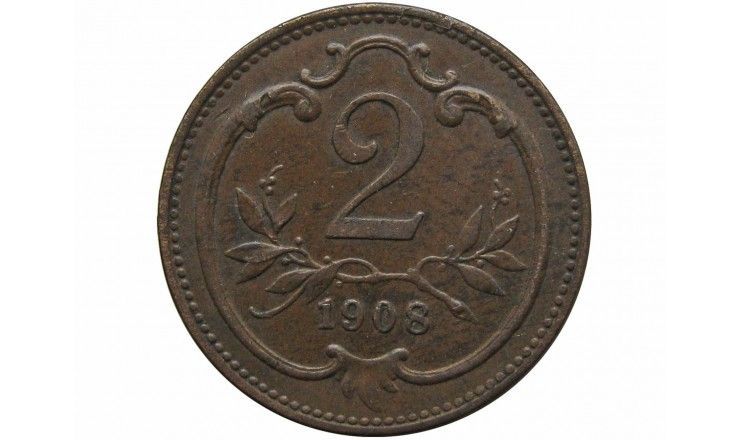 Австрия 2 геллера 1908 г.