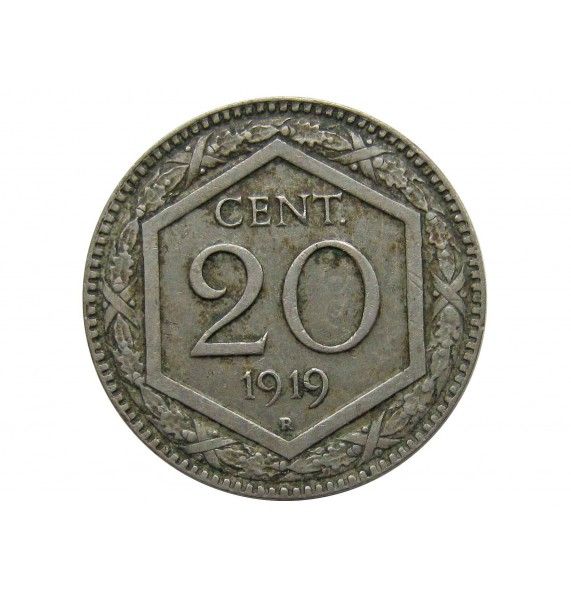 Италия 20 чентезимо 1919 г. 