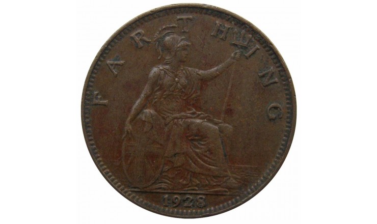 Великобритания 1 фартинг 1928 г. Великобритания 1 фартинг 1928 г.