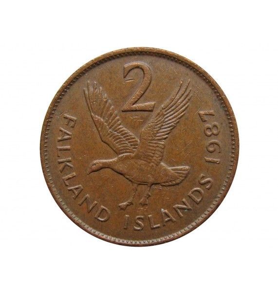 Фолклендские острова 2 пенса 1987 г.
