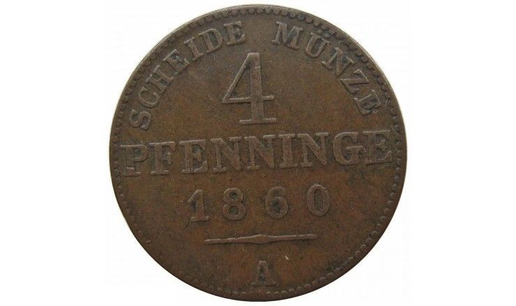 Пруссия 4 пфеннига 1860 г. A