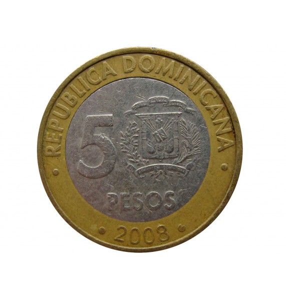 Доминиканская республика 5 песо 2008 г.