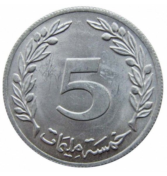 Тунис 5 миллим 1983 г.