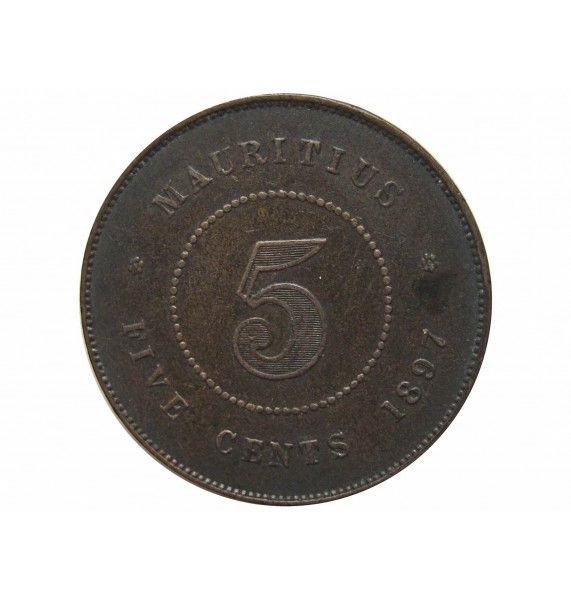 Маврикий 5 центов 1897 г.