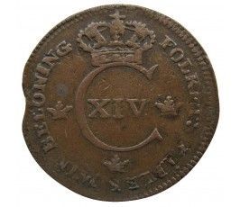 Швеция 1/4 скиллинга 1821 г.