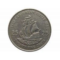Восточно-Карибские штаты 25 центов 1989 г.