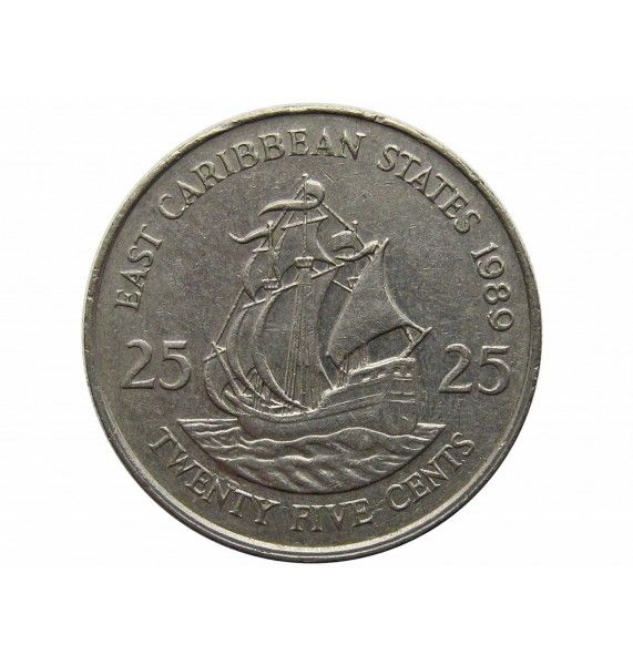 Восточно-Карибские штаты 25 центов 1989 г.