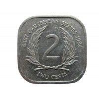 Восточно-Карибские штаты 2 цента 1984 г.
