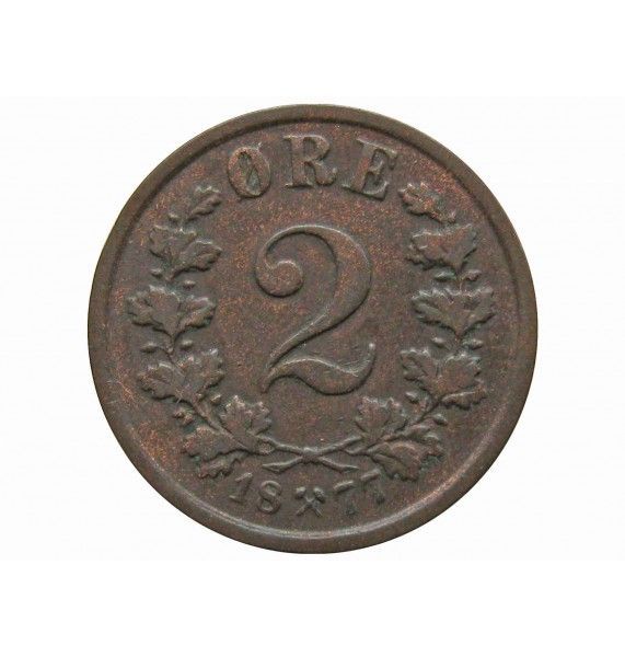 Норвегия 2 эре 1877 г.