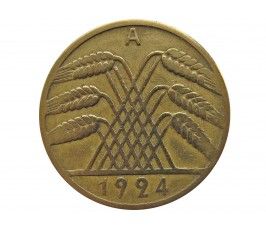 Германия 10 пфеннигов (reichs) 1924 г. A