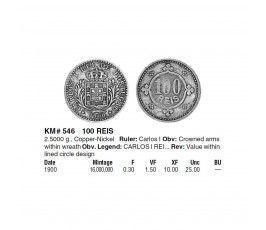 Португалия 100 рейс 1900 г. Португалия 100 рейс 1900 г.