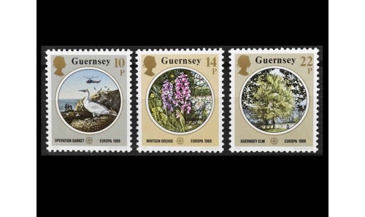 Гернси 1986 г. "Европа CEPT: Природа и охрана окружающей среды"