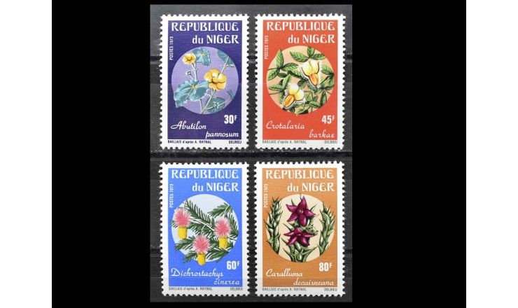Нигер 1973 г. "Охраняемые африканские цветы"
