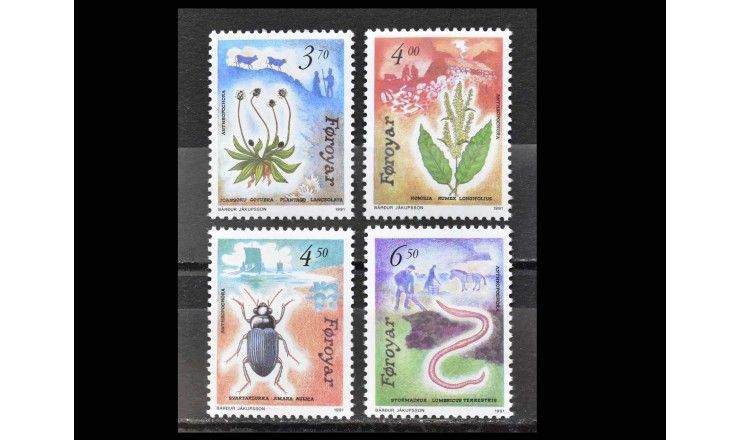 Фарерские острова 1991 г. "Растения распространяемые человеком (Антропохория)"