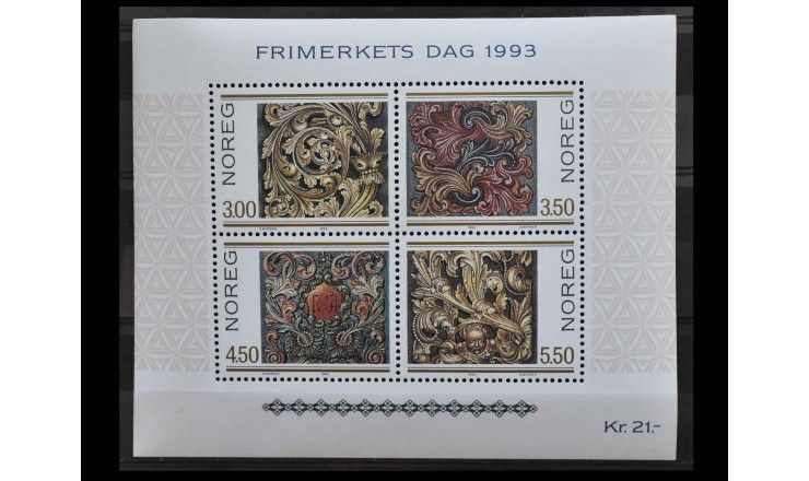 Норвегия 1993 г. "Резьба по дереву"