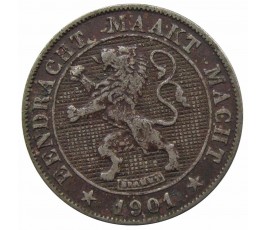 Бельгия 5 сантимов 1901 г. (Der Belgen)