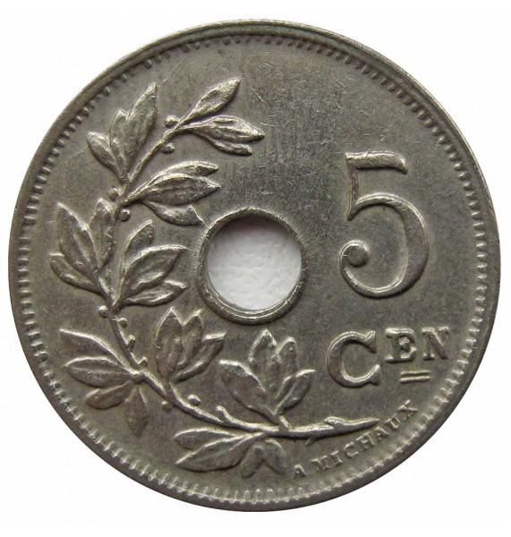 Бельгия 5 сантимов 1925 г. (Belgie)
