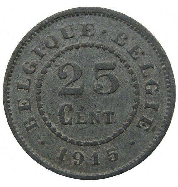 Бельгия 25 сантимов 1915 г.