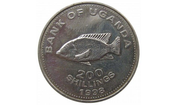 Уганда 200 шиллингов 1998 г. Уганда 200 шиллингов 1998 г.