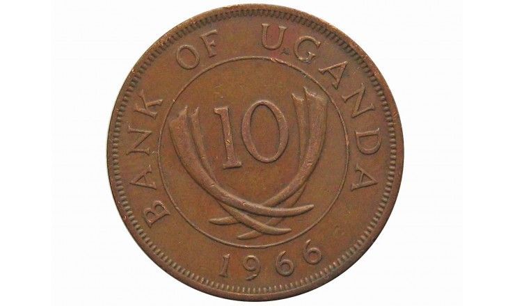 Уганда 10 центов 1966 г.