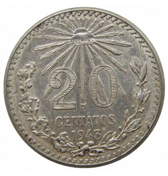 Мексика 20 сентаво 1943 г.