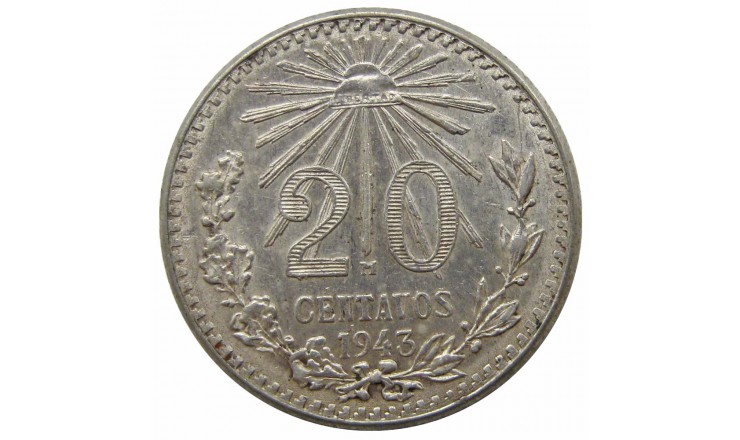 Мексика 20 сентаво 1943 г.