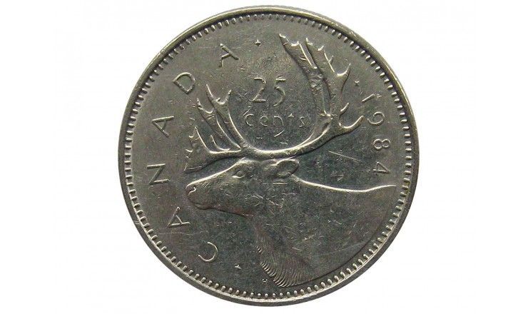 Канада 25 центов 1984 г.