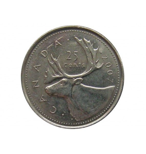 Канада 25 центов 2007 г.