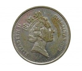Гибралтар 10 пенсов 1991 г. AB