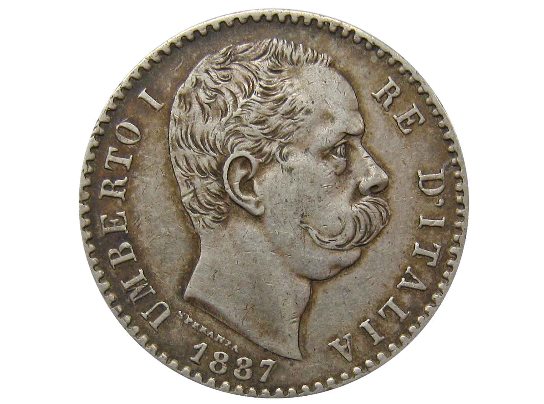 Италия 2 Лиры 1925. 1\2 Лиры (Марчелло).. 1800 лир