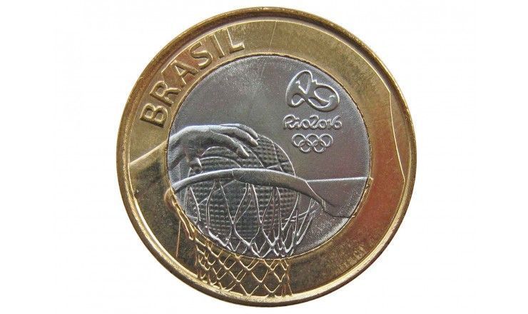 Бразилия 1 реал 2015 г. (ОИ в Рио-де-Жанейро. Баскетбол)
